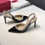 Valentino Garavani Rockstud Patent Leather Strap Pump Black - Image 6