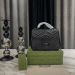 Gucci Gg Marmont Small Top Handle Bag Black 21Cm 702563 Dtdfv 1000 - Image 2