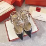 Valentino Rockstud Caged Pump 65Mm Poudre Black 7W2S0375VNW N91 - Image 3
