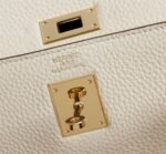 Hermes Kelly White Sellier Rouge Epsom Gold Hardware 25Cm - Image 3