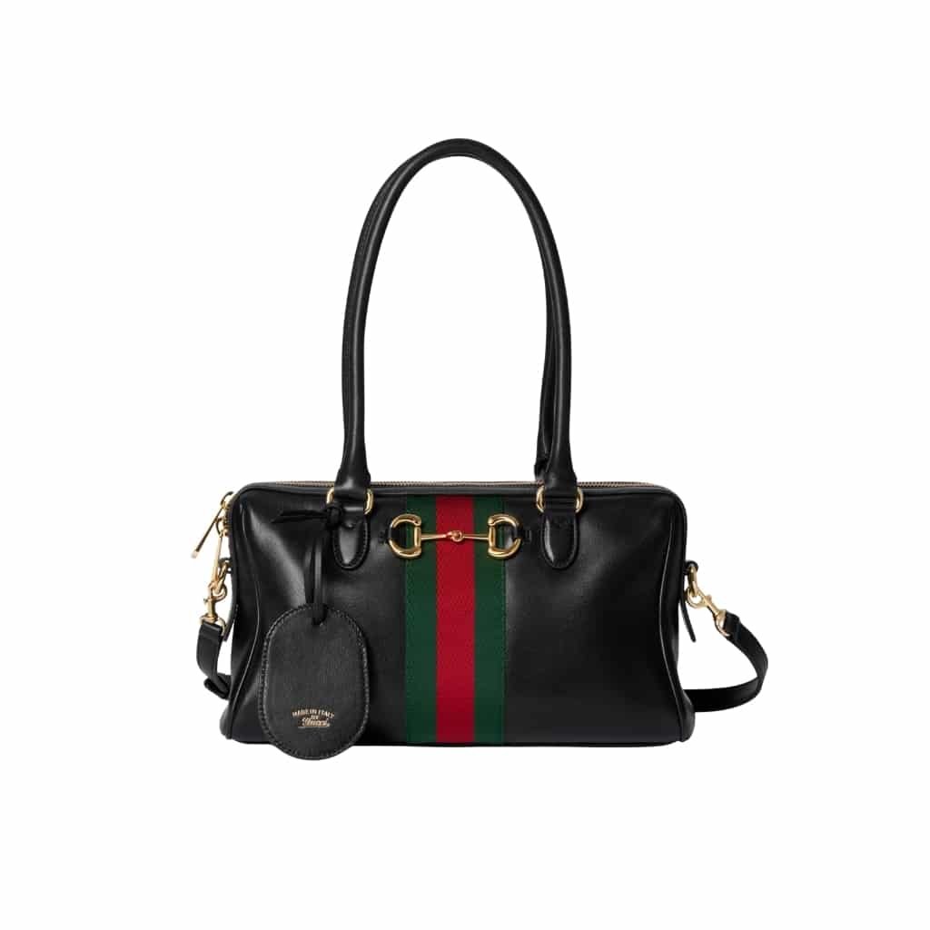 6-12 Gucci Borsetto Medium Boston Bag Black Leather 28cm 866732 AAGIQ 1053 - Image 1