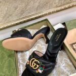 Gucci Women’s Flower Double G Slide Sandal Black - Image 5