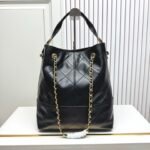 Chanel Shopping Bag Gold Tone Metal Black 33Cm AS5635 B20829 94305 - Image 4