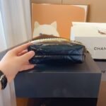 Chanel 22 Mini Handbag Shiny Crystal Pearls Gold Tone Metal Black 22Cm As3980 B10672 94305 - Image 5