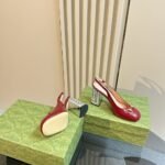 Gucci Women’s Horsebit Pump With Crystals Red - Image 3