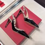 Valentino Garavani Rockstud Patent Leather Strap Pump Black - Image 8