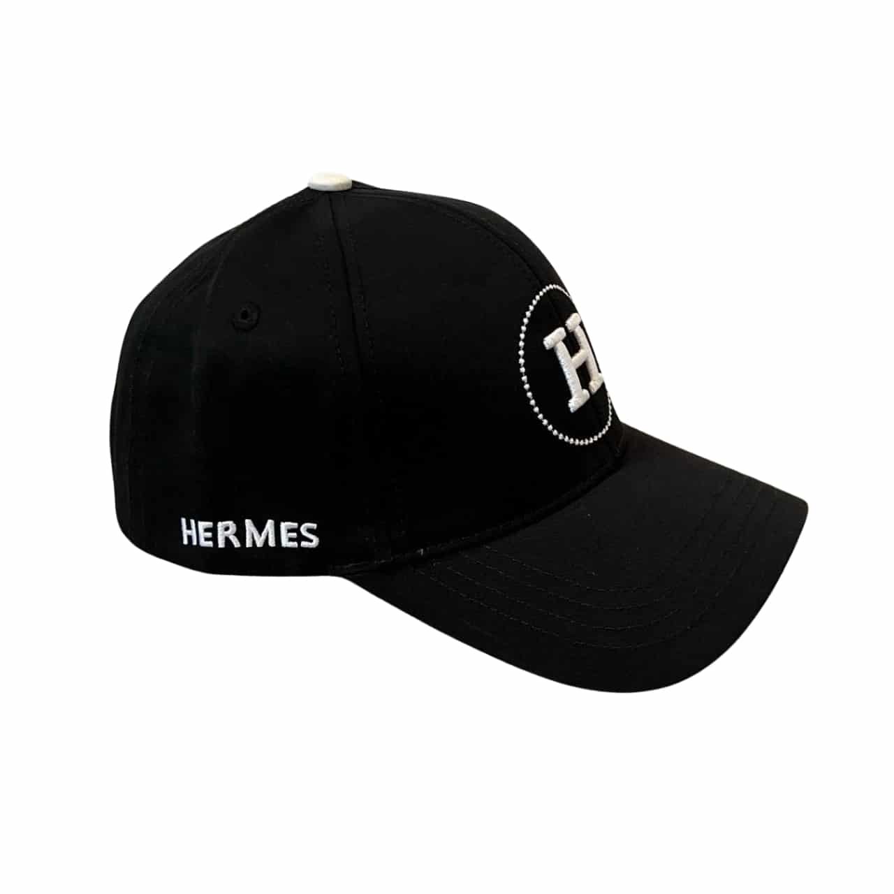 66-2-1 Hermes Baseball Cap Black H Logo - Image 1