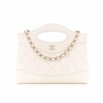 Chanel 24C Mini 31 Clutch With Chain Shiny White 24Cm