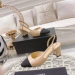 Chanel Slingbacks Grosgrain Beige & Black G31318 Y50006 C8378 - Image 6