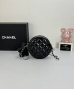 Chanel Round With Charm And Star Coin Purse Black 15Cm - Image 2