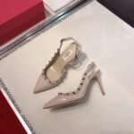 Valentino Garavani Rockstud Patent Leather Strap Pump Beige - Image 6