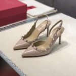 Valentino Garavani Rockstud Patent Leather Strap Pump Beige - Image 2