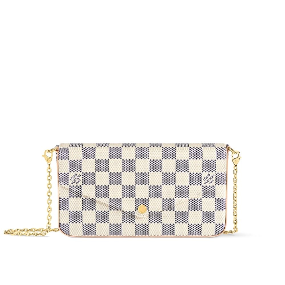 73-3 Louis Vuitton Félicie Pochette Damier Azur Canvas Pink 21cm N63106 - Image 1