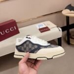 Gucci Women’s Re Web Sneaker Original Gg Canvas Beige And Blue ‎787476 Aadhw 9552 - Image 3