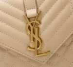 Saint Laurent Envelope Small In Quilted Grain De Poudre Embossed Leather Beige 21Cm 600195BOW912721 - Image 6