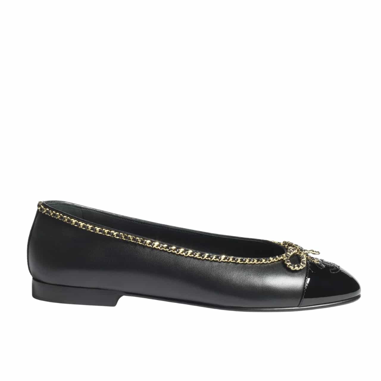 79-5 Chanel Ballet Flats Black Leather G46663 B21588 94305 - Image 1