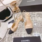 Chanel Slingbacks Grosgrain Beige & Black G31318 Y50006 C8378 - Image 9