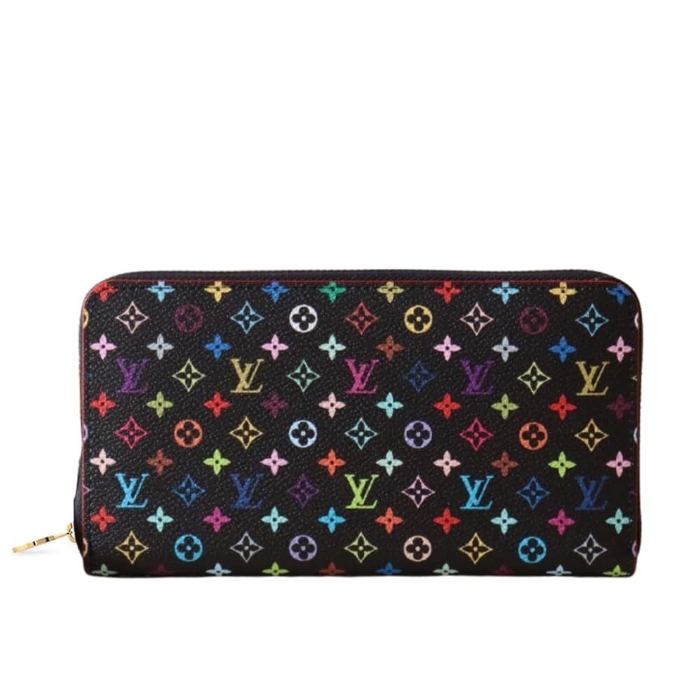 8-10-2 Louis Vuitton X Takashi Murakami Zippy Wallet Black Multicolored 19cm - Image 1