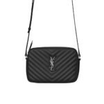Saint Laurent Lou Camera Bag In Quilted Leather Black Silver Hardware 23Cm 761554DV7041000