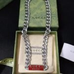 Gucci Trademark Enamel Chain Necklace In 925 Sterling Silver 814978 J8410 8166 - Image 2