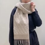 Fendi Ff Scarf Wool And Cashmere Beige Fxt113aqcwf0qb9 - Image 4