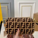 Fendi Baguette Sheepskin Bag Brown 26Cm - Image 8