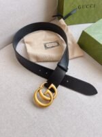 Gucci Gg Marmont Wide Belt Black Gold Logo 4Cm 406831 Dj20T 1000 - Image 4