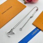 Louis Vuitton LV Logo Silver Necklace - Image 6