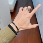 Gucci Cuff Bracelet Interlocking Gg Sterling Silver Black Enamel - Image 6