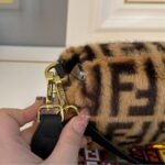 Fendi Baguette Sheepskin Bag Brown 26Cm - Image 4