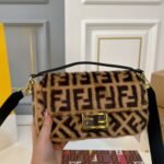 Fendi Baguette Sheepskin Bag Brown 26Cm - Image 3