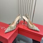 Gucci Women’s Horsebit Pump Gg Canvas Beige And Dark Brown 812176 Fad21 2549 - Image 7