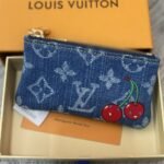 Louis Vuitton X Murakami Key Pouch Wallet Monogram Cherry Denim 12Cm M14938 - Image 4