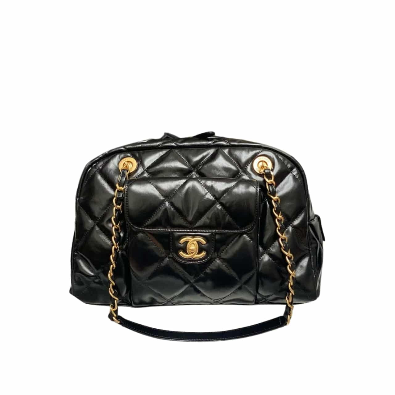 95-6-1 Chanel Bowling Bag Black 34cm - Image 1