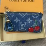 Louis Vuitton X Murakami Key Pouch Wallet Monogram Cherry Denim 12Cm M14938 - Image 2