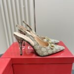 Gucci Women’s Horsebit Pump Gg Canvas Beige And Dark Brown 812176 Fad21 2549 - Image 5