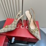 Gucci Women’s Horsebit Pump Gg Canvas Beige And Dark Brown 812176 Fad21 2549 - Image 3