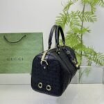 Gucci Tote Bag Canvas Leather Crossbody Handbag Black 33cm - Image 5