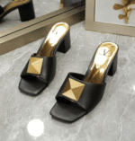 Valentino One Stud Slide Sandals Black 60Mm - Image 2