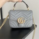 Gucci Gg Marmont Mini Shoulder Bag Grey 17cm - Image 2