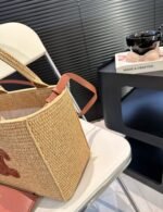 Celine Small Cabas Thais In Raffia And Leather Tan 27Cm 116302Ff7 04Lu - Image 6