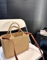 Celine Small Cabas Thais In Raffia And Leather Tan 27Cm 116302Ff7 04Lu - Image 8