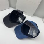 Celine Triomphe Baseball Cap Wash Dark Denim Blue - Image 3