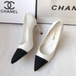 Chanel Pearl Embellished Heel Pumps White - Image 2