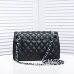 Chanel Medium Classic Flap Bag Silver Hardware Black 25Cm A01113 Y01480 94305 - Image 6
