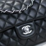 Chanel Medium Classic Flap Bag Silver Hardware Black 25Cm A01113 Y01480 94305 - Image 4