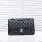 Chanel Medium Classic Flap Bag Silver Hardware Black 25Cm A01113 Y01480 94305 - Image 2