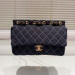 Chanel Classic Flap Bag In Denim Dark Blue 30Cm - Image 2