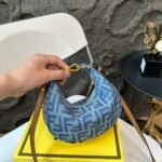Fendi Fendigraphy Mini Bag FF Jacquard Fabric Denim Blue 20Cm 8BS081AS3FF1PLN - Image 2