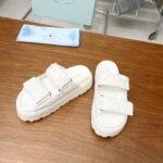 Prada Quilted Leather Platform Sandals White - Image 3